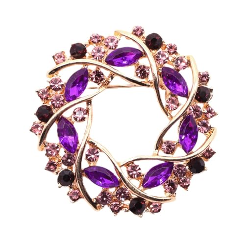 Image of Colorful Rhinestone Crystal Sunflower Brooch Pin for Women Dress Hat Decoration