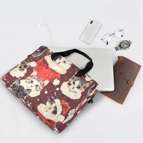 Funda para portátil con diseño gato y bandolera 15.7 in miniatura 7