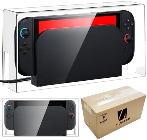 （06:30時点） 【被せるだけ】アクリル本舗 Switch2 ドック用 スイッチカバー アクリルケース スイッチ 保管 ドックカバー 防水 (クリア, Switch2用)