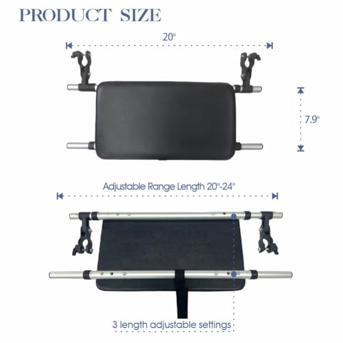 Asiento universal para andador plegable acoplable negro de altura ajustable 20-24 pulgadas 2