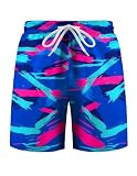 Arshiner Badehose Jungen Badeshorts Kinder Geometrie Gedruckt mit Mesh-Futter Kordelzug Taille Schwimmhose Schnelltrocknend Sommer Strand Boardshorts Schwimmshorts für Junge 165 13-14 Jahre