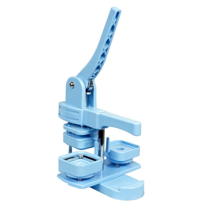 Fyearfly Quadratische Button-Maschine 50x50mm mit 100 Sets Zubehör für Abzeichenherstellung