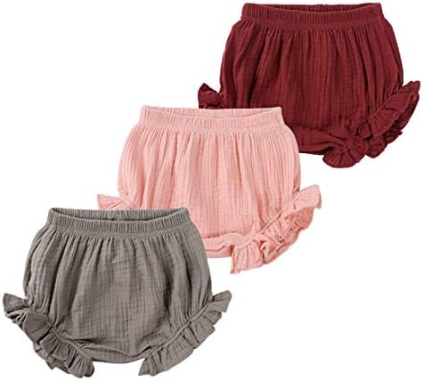 Zfttzymxbaby Girls Ruffle Bloomer Shorts Toddler Cute Cotton Linen Panty Diaper Covers