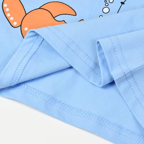 Image of HILEELANG Toddler Boy Short Sleeve Tee Shirts Summer Cotton Casual Graphic Crewneck Tshirt Packs