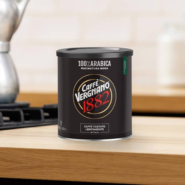Caffe Vergnano Espresso Roast 100% Arabica Ground Coffee in Tin -
