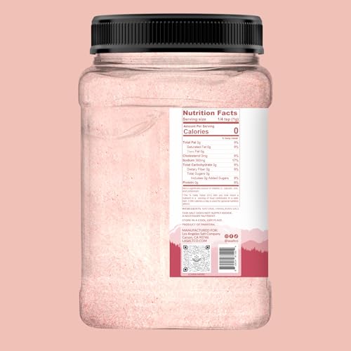 image for LA SALT CO Kashmir 2.5 Lbs Pink Himalayan Salt Jar, X-Fine | 100% Pure