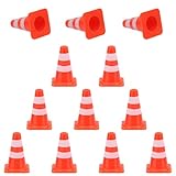 50 Stück Mini-Verkehrskegel, 2,4 cm Große Kleine Baukegel aus Kunststoff Warnschilder für die Straße Verkehrszeichen-Spielzeug für Kinder Architektur-Mottoparty Mikrolandschaft