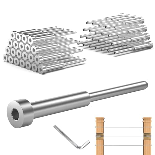 TooTaci Kit de barandilla de cable invisible de 1/8 pulgadas para poste de madera/metal de 4 x 4 pulgadas, paquete de 40 receptores invisibles de acero inoxidable 316 y extremo de perno de swage para