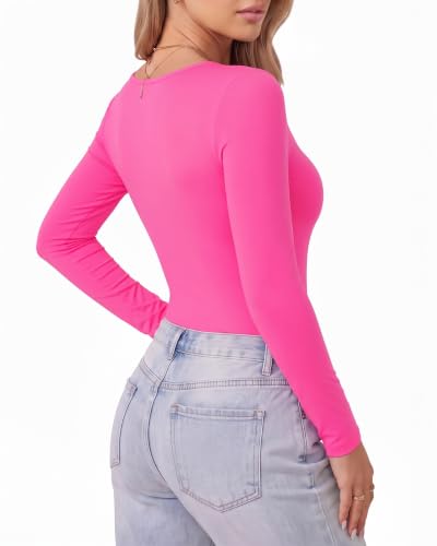 Image of MANGOPOP Women's Round Neck Short Sleeve T Shirts Basic Bodysuits