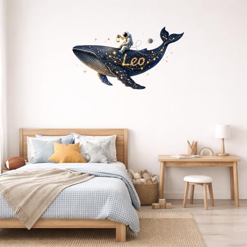 Vinilo Decorativo Personalizado Ballena Espacial para Niños miniatura 2