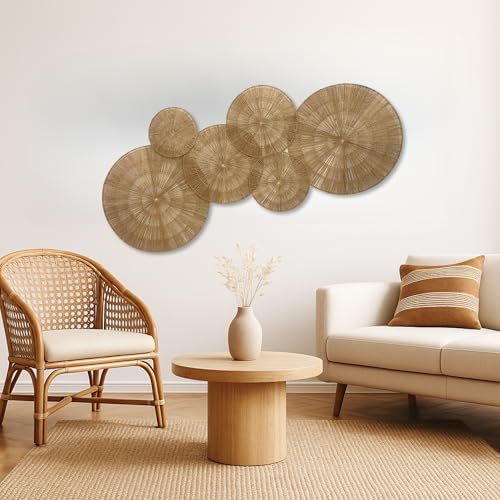 ChumDecor 21.6-Inch Boho Wicker Wall Basket Set – Large Natural Woven Wall Art for Living Room and Bedroom Decor - Image 9