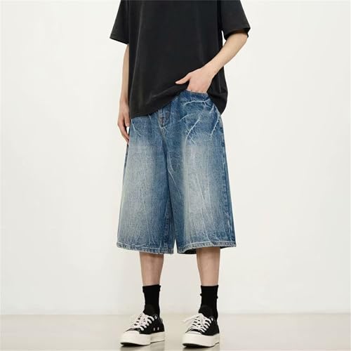 Shorts de mezclilla anchos baggy para hombre estilo skate miniatura 3