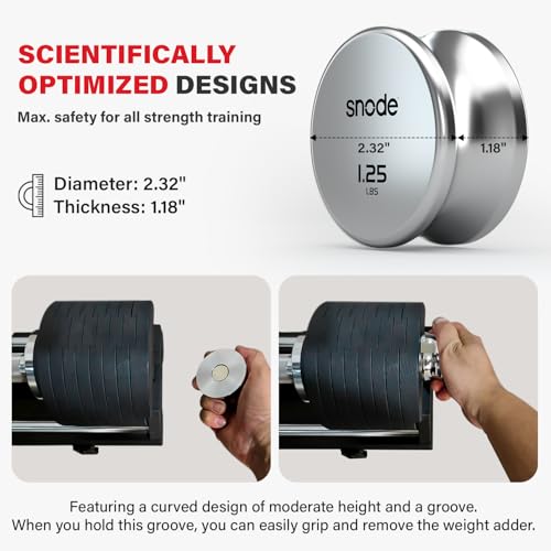 Image of SNODE AD80 Drop Proof 80 lbs Adjustable Dumbbell Set -Exhaustion Training Weights Adjustable Dumbbells with Cast Iron Plates and Cradle, Knurled Handle, Fast Adjust, Compact Home Gym Equipment for Bench & Press