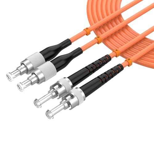 lidkew OM1 Fiber Patch Cable,FC/UPC to ST/UPC,75M/246FT Multimode Duplex 62.5/125µm Fiber Optic Jumper Optical Patch Cord 1G/10GB for SFP+ Transceiver - LSZH Orange