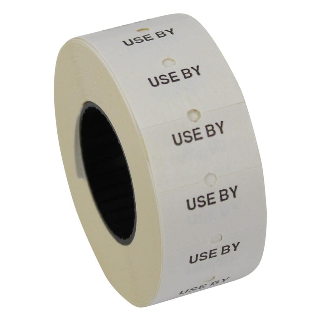 Gato CT1 22mm x 12mm Price Gun Labels White Pre Printed Use by 10 Rolls 10,000 Labels