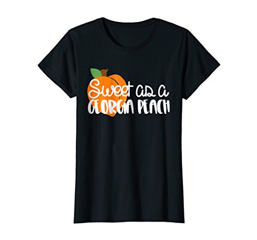 Sweet as a Georgia Peach t shirt with bright peach graphic