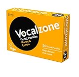 Vocalzone Throat Pastilles Honey & Lemon 24 - For Sore Throats and Hoarseness When Overusing Your Voice. Produced and sold in the United Kingdom since 1912