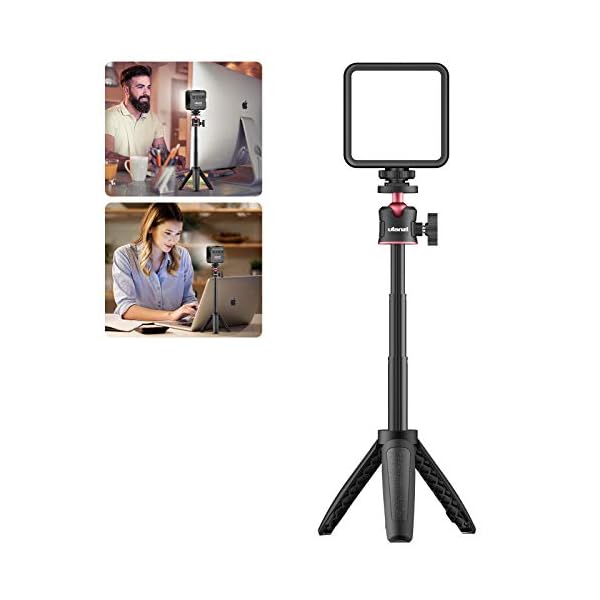 Videokonferenz Licht, ULANZI wiederaufladbare Videoleuchte mit verstellbarem Mini-Stativ für Laptops Zoom, Fernarbeit…