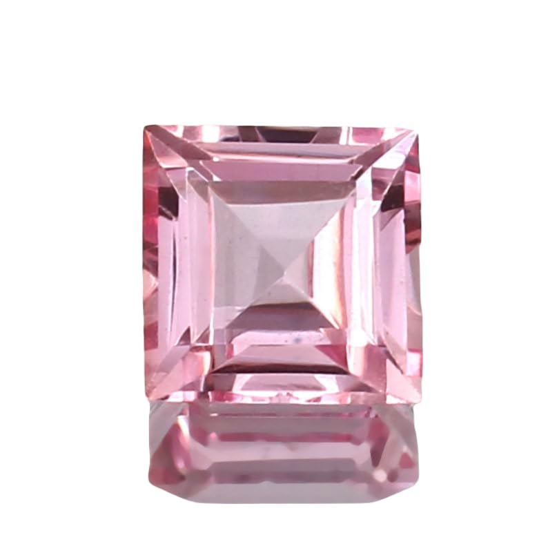 Morganite 7x7mm pierre naturelle à facettes pour créer vos propres bagues et colliers DIY