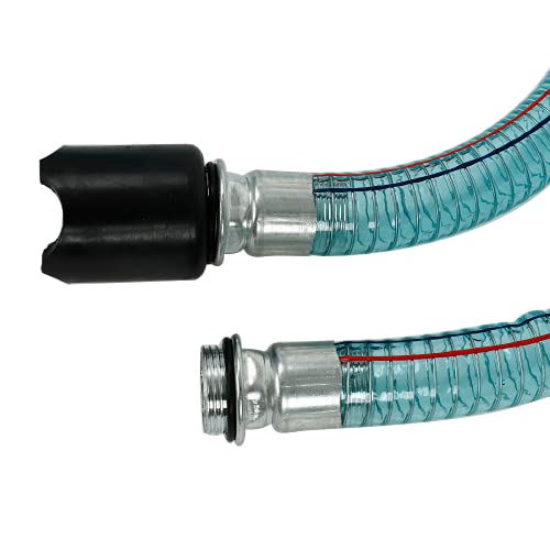 Image of 1 Inch Suction Hose for Fuel Transfer Pump with Threaded Couplings Oil Diesel Kerosene Transfer Hose Tube 6 Feet Length