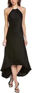 Alice and Olivia Womens Rayni Satin Midi Halter Dress - Buy now