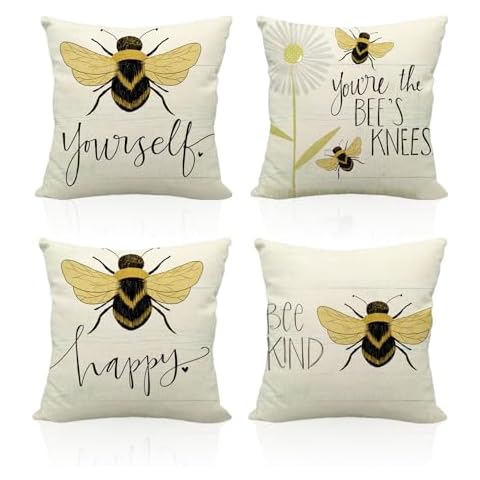 USHXVG Bee Cushion Covers Set of 4 Cover