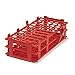 Brandtech 4340012 Polyproplyene Test Tube Racks Red 55 Tubes to 18mm, 5x11
