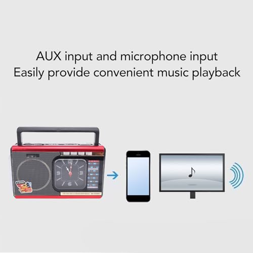 Radio Retro Diyeeni con Bluetooth y FM AM SW, Batería 6h miniatura 6