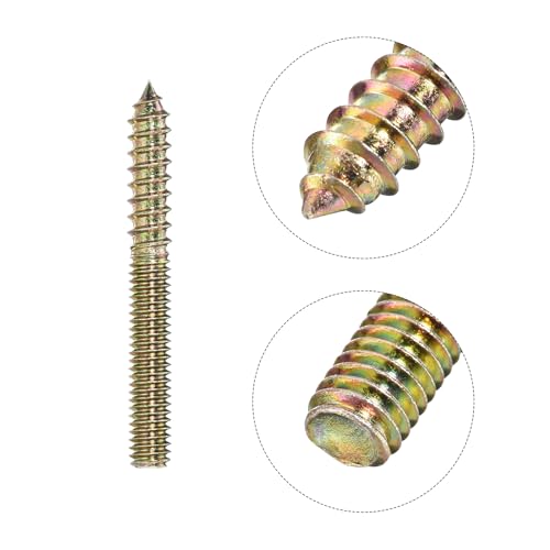 Image of uxcell 5 /16-18x2-3 /4 Hanger Bolts, 12pcs Double Ended Screws Wood Dowel Screws for Furniture