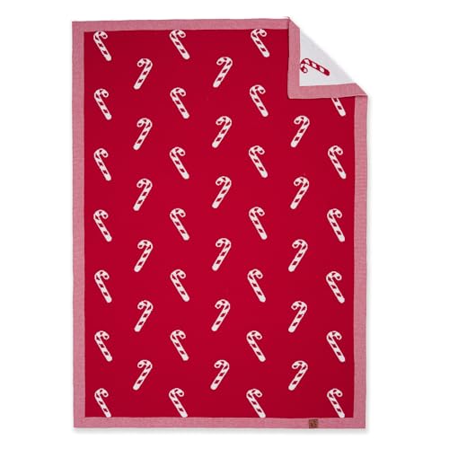 SWaddle AN Christmas Candy Cane Jacquard Baby Blanket 30x40 Two-Sided Breathable Throw Blanket for Boys and Girls Newborn Infant Toddler Ideal for Gift