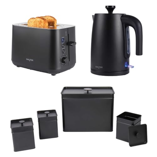 Salter Kuro Kitchen Set With Kettle And Toaster, 1.7L 3000W, 2 Slice