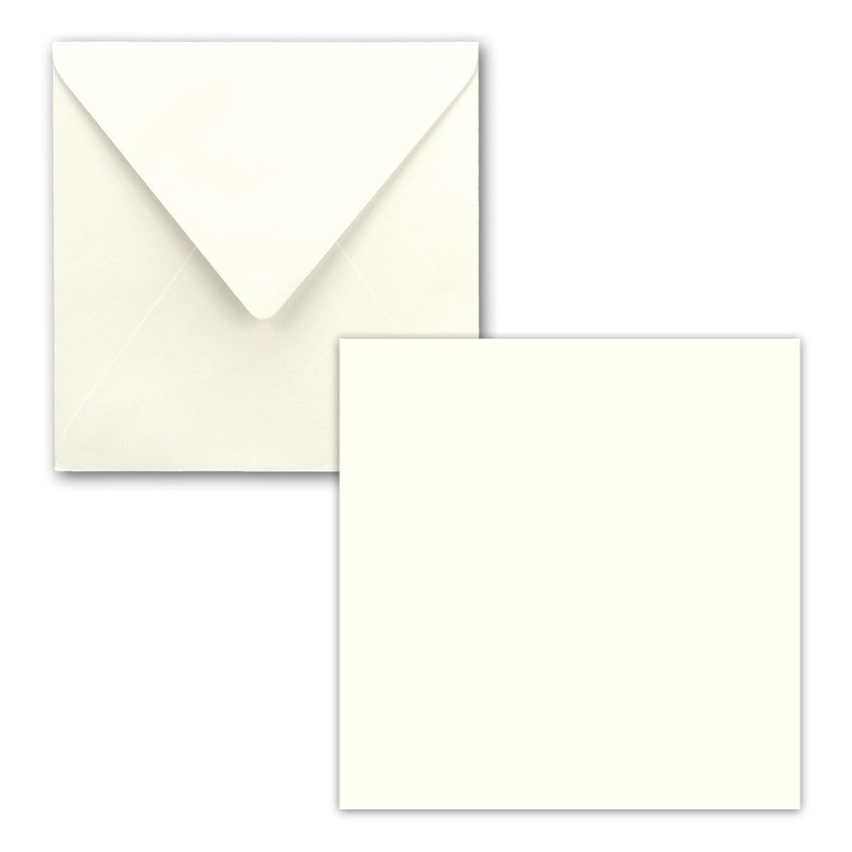 FarbenFroh® by GUSTAV NEUSER® Lot de 100 cartes simples, carrées, 15 x 15 cm, avec enveloppes, en blanc écru, pour cartes de vœux, etc.