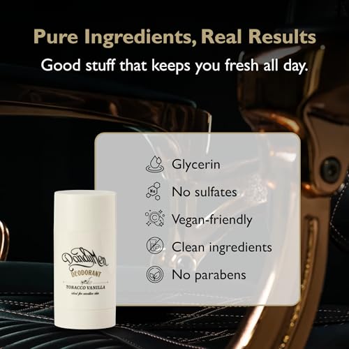 Image of Natural Deodorant for Men | Aluminum-Free | Long-Lasting Odor Protection | For Sensitive Skin | 75g (2.6 oz) (Tobacco Vanilla)