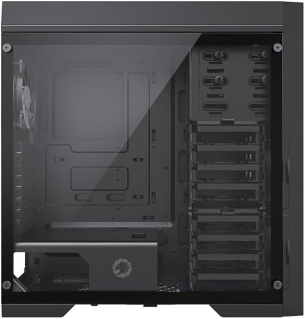 Interior view of GAMEMAX Master 2 case showing motherboard tray and drive bays
