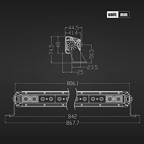 Rigidhorse AU_DM01B_2M_30_C_RG 32 Inch Led Light Bar Single Row Flood & Spot Beam Combo 30000Lm Off Road Driving Light For Pickup Suv Atv Utv Truck Roof Bumper thumb #6