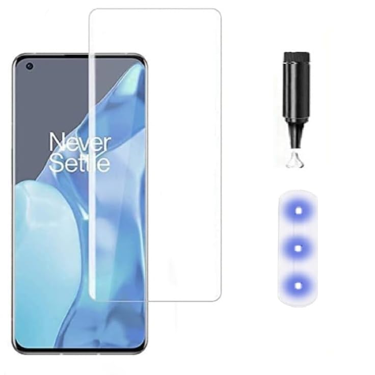 Image of MACLEN Ultra Premium HD Adavnced Glue UV Curved Tempered Glass for OnePlus 8 5G | With HD clearity full curved edge protection and Installation Kit