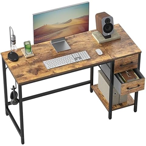 Cubiker Modern Home Office Desk with Drawers Cover