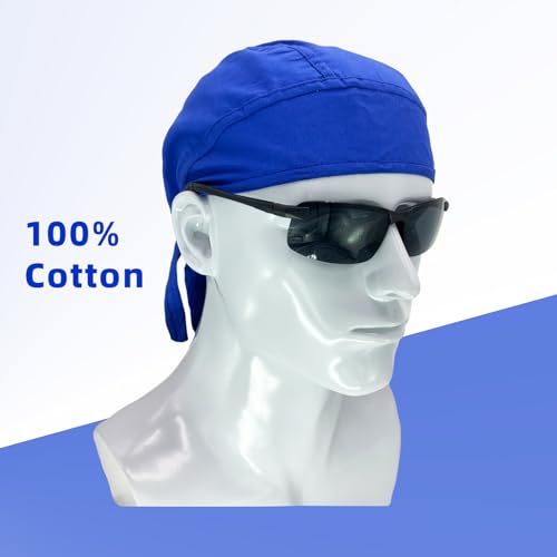 Image of Cotton Doo Rag Skull Cap Sweat Wicking Head Wraps Breathable Helmet Liner Beanie Dew Rags for Men
