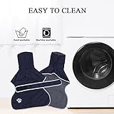 Geyecete Hunde Wintermäntel fur Windhund,Hundejacken mit plüschfutter,Wasserdichter Regenmantel Winddicht, Outdoor-Hundebekleidung mit Sicheren Reflexstreifen,fur mittel und große Hunde-Navy Blau-XS