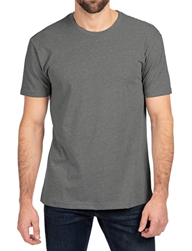 Next Level Men's Baby Rib Collar Premium T-Shirt, Dk Hthr Gray, Large