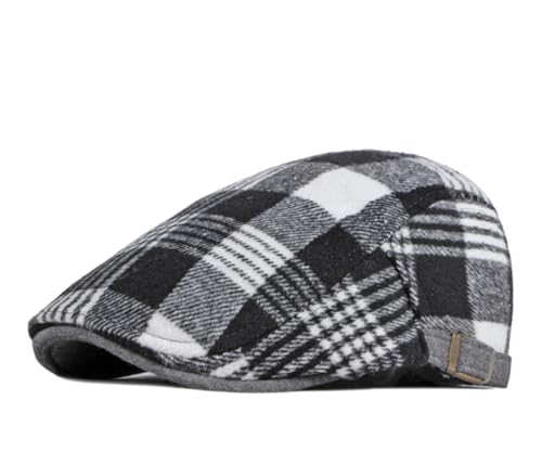 Image of Quanhaigou Unisex Denim Newsboy Hats Flat Ivy Gatsby Cabbie Driving Berets Hat Cotton Dad Cap for Men Women