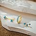 Turquoise Earrings for Women, Gold Western Country Jewelry Stud Huggie Hoop Jacket Earring Stack, Cowboy Chic Gifts Summer Accessories