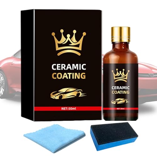 Rivestimento in ceramica per auto – Sigillante per vernice estremamente brillante da 50 ml, resistente ai, strato idrofobo avanzato con lunga durata | Agente di dettaglio per parabrezza in vetr