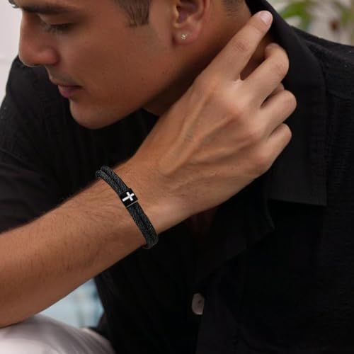 Baptism Gifts Cross Bracelet for Girl, First Communion Confirmation Bless Gifts for Teenage Girls Boys, Kindergarten Preschool Graduation Christening Gift for Daughter Granddaughter Godchild