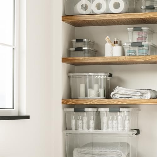 Image of Superio 21 Quart Clear Plastic Storage Boxes with Lids, Stackable Organizer Containers, BPA-Free Storage Bins for Home, Office, School & Dorm, 1 Pack