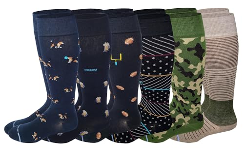 Image of Dr. Motion Men's Knee High Compression Socks 8-15 mmHg ( 6 Pairs Pack )