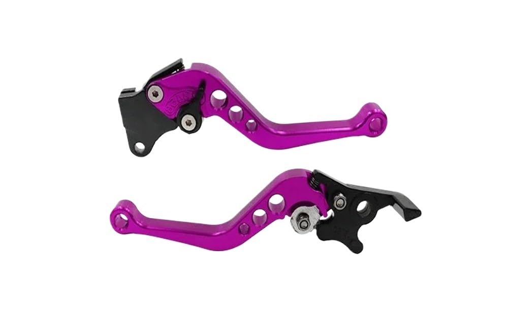 Beqlxta Purple Brake Clutch Adjustable Lever​ Motorcycle Brake Handle Motorbike Modification Cnc Clutch Drum Lever Adjustable Handlebar Set Modified Parts(Purple)