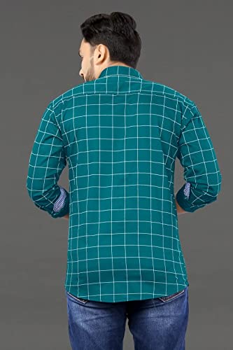 Image of Men's Casual Cotton Checks Shirt