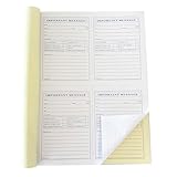 Roll Maven 5 Pack Important Message Book, 2-Part, Carbonless, Pink/Canary, 8.25 x 11 Inches, 4 Messages Per Page, 200 Sets Per Book