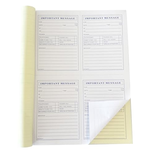 Carnet de messages importants rose et canari à spirale lot de 10 format 21,6 x 27,9 cm